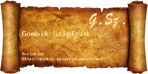 Gombik Szigfrid névjegykártya